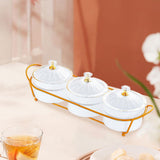 Maxbell Appetizer Food Display Dish Platter Snacks Dish for Home Dried Fruit Wedding 3 Grids