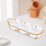 Maxbell Appetizer Food Display Dish Platter Snacks Dish for Home Dried Fruit Wedding 3 Grids