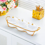 Maxbell Appetizer Food Display Dish Platter Snacks Dish for Home Dried Fruit Wedding 3 Grids