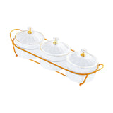 Maxbell Appetizer Food Display Dish Platter Snacks Dish for Home Dried Fruit Wedding 3 Grids