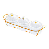 Maxbell Appetizer Food Display Dish Platter Snacks Dish for Home Dried Fruit Wedding 3 Grids