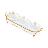 Maxbell Appetizer Food Display Dish Platter Snacks Dish for Home Dried Fruit Wedding 3 Grids