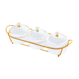 Maxbell Appetizer Food Display Dish Platter Snacks Dish for Home Dried Fruit Wedding 3 Grids