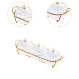 Maxbell Appetizer Food Display Dish Platter Snacks Dish for Home Dried Fruit Wedding 3 Grids