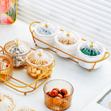 Maxbell Appetizer Food Display Dish Platter Snacks Dish for Home Dried Fruit Wedding 3 Grids