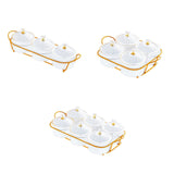 Maxbell Appetizer Food Display Dish Platter Snacks Dish for Home Dried Fruit Wedding 3 Grids