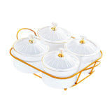 Maxbell Appetizer Food Display Dish Platter Snacks Dish for Home Dried Fruit Wedding 4 Grids