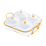 Maxbell Appetizer Food Display Dish Platter Snacks Dish for Home Dried Fruit Wedding 4 Grids