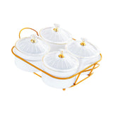 Maxbell Appetizer Food Display Dish Platter Snacks Dish for Home Dried Fruit Wedding 4 Grids