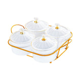 Maxbell Appetizer Food Display Dish Platter Snacks Dish for Home Dried Fruit Wedding 4 Grids