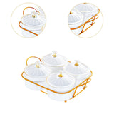 Maxbell Appetizer Food Display Dish Platter Snacks Dish for Home Dried Fruit Wedding 4 Grids