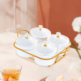 Maxbell Appetizer Food Display Dish Platter Snacks Dish for Home Dried Fruit Wedding 4 Grids