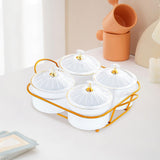Maxbell Appetizer Food Display Dish Platter Snacks Dish for Home Dried Fruit Wedding 4 Grids