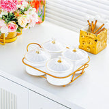 Maxbell Appetizer Food Display Dish Platter Snacks Dish for Home Dried Fruit Wedding 4 Grids
