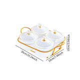 Maxbell Appetizer Food Display Dish Platter Snacks Dish for Home Dried Fruit Wedding 4 Grids