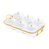 Maxbell Appetizer Food Display Dish Platter Snacks Dish for Home Dried Fruit Wedding 6 Grids