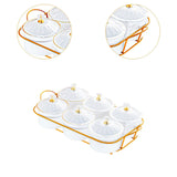 Maxbell Appetizer Food Display Dish Platter Snacks Dish for Home Dried Fruit Wedding 6 Grids