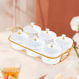 Maxbell Appetizer Food Display Dish Platter Snacks Dish for Home Dried Fruit Wedding 6 Grids