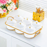 Maxbell Appetizer Food Display Dish Platter Snacks Dish for Home Dried Fruit Wedding 6 Grids