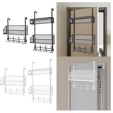 Maxbell over The Door Storage Rack Back of Door Storage Organizer for Pantry Kitchen Black Single Tier