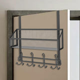 Maxbell over The Door Storage Rack Back of Door Storage Organizer for Pantry Kitchen Black Single Tier