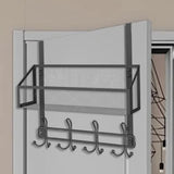 Maxbell over The Door Storage Rack Back of Door Storage Organizer for Pantry Kitchen Black Single Tier