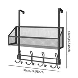 Maxbell over The Door Storage Rack Back of Door Storage Organizer for Pantry Kitchen Black Single Tier