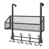 Maxbell over The Door Storage Rack Back of Door Storage Organizer for Pantry Kitchen Black Single Tier