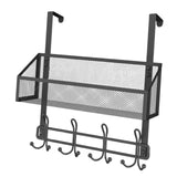 Maxbell over The Door Storage Rack Back of Door Storage Organizer for Pantry Kitchen Black Single Tier