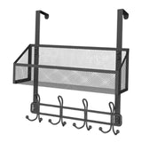 Maxbell over The Door Storage Rack Back of Door Storage Organizer for Pantry Kitchen Black Single Tier
