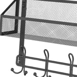 Maxbell over The Door Storage Rack Back of Door Storage Organizer for Pantry Kitchen Black Single Tier