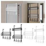 Maxbell over The Door Storage Rack Back of Door Storage Organizer for Pantry Kitchen Black Single Tier