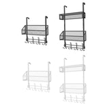 Maxbell over The Door Storage Rack Back of Door Storage Organizer for Pantry Kitchen Black Single Tier