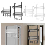 Maxbell over The Door Storage Rack Back of Door Storage Organizer for Pantry Kitchen Black Single Tier