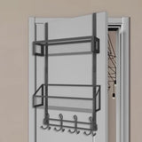 Maxbell over The Door Storage Rack Back of Door Storage Organizer for Pantry Kitchen Black Double Tier