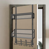 Maxbell over The Door Storage Rack Back of Door Storage Organizer for Pantry Kitchen Black Double Tier