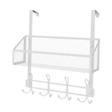 Maxbell over The Door Storage Rack Back of Door Storage Organizer for Pantry Kitchen White Single Tier