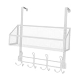 Maxbell over The Door Storage Rack Back of Door Storage Organizer for Pantry Kitchen White Single Tier