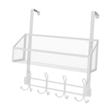 Maxbell over The Door Storage Rack Back of Door Storage Organizer for Pantry Kitchen White Single Tier
