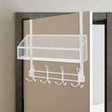 Maxbell over The Door Storage Rack Back of Door Storage Organizer for Pantry Kitchen White Single Tier