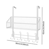 Maxbell over The Door Storage Rack Back of Door Storage Organizer for Pantry Kitchen White Single Tier