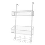 Maxbell over The Door Storage Rack Back of Door Storage Organizer for Pantry Kitchen White Double Tier