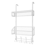 Maxbell over The Door Storage Rack Back of Door Storage Organizer for Pantry Kitchen White Double Tier