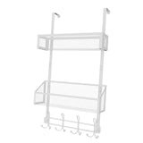 Maxbell over The Door Storage Rack Back of Door Storage Organizer for Pantry Kitchen White Double Tier