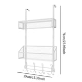 Maxbell over The Door Storage Rack Back of Door Storage Organizer for Pantry Kitchen White Double Tier
