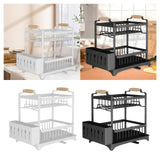 Maxbell Dish Drying Rack 2 Layer Dish Rack for Kitchen Counter Countertop Restaurant White