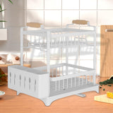 Maxbell Dish Drying Rack 2 Layer Dish Rack for Kitchen Counter Countertop Restaurant White