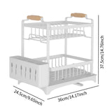 Maxbell Dish Drying Rack 2 Layer Dish Rack for Kitchen Counter Countertop Restaurant White