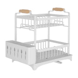 Maxbell Dish Drying Rack 2 Layer Dish Rack for Kitchen Counter Countertop Restaurant White