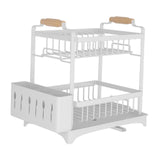 Maxbell Dish Drying Rack 2 Layer Dish Rack for Kitchen Counter Countertop Restaurant White